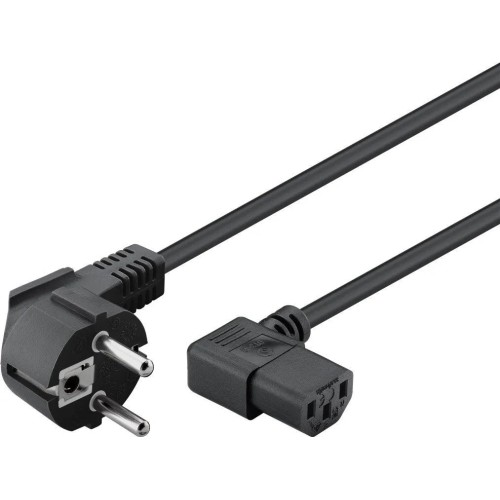 GOOBAY ANGLED IEC CORD, MAITINIMO LAIDAS SU KAMPINĖMIS JUNGTIMIS, 3 M GOOBAY ANGLED IEC CORD, MAITINIMO LAIDAS SU KAMPINĖMIS JUNGTIMIS, 3 M