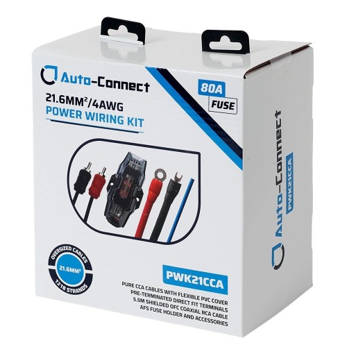 AUTO-CONNECT PWK21CCA, 21.6MM² KABELIŲ RINKINYS GARSO STIPRINTUVAMS