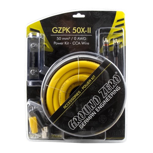 GROUND ZERO GZPK 50X-II, 50 MM² KABELIŲ RINKINYS STIPRINTUVO PAJUNGIMUI