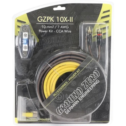GROUND ZERO GZPK 10X-II, 10 MM² KABELIŲ RINKINYS STIPRINTUVO PAJUNGIMUI GROUND ZERO GZPK 10X-II, 10 MM² KABELIŲ RINKINYS STIPRINTUVO PAJUNGIMUI