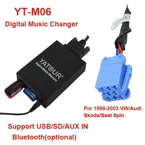 AUTOMOBILINIS USB/SD/AUX ADAPTERIS YATOUR YT-M06, ISO 8-PIN, SKIRTAS A AUTOMOBILINIS USB/SD/AUX ADAPTERIS YATOUR YT-M06, ISO 8-PIN, SKIRTAS A