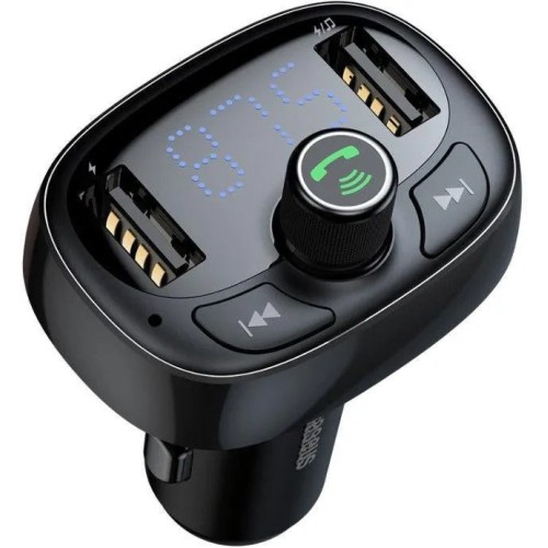 AUTOMOBILINIS ĮKROVIKLIS FM SIŲSTUVAS „AUX“ MODULIATORIUS „BLUETOOTH“ LAISVŲ RANKŲ ĮRANGA BASEUS S09 T-TYPE DUAL USB AUTOMOBILINIS ĮKROVIKLIS FM SIŲSTUVAS „AUX“ MODULIATORIUS „BLUETOOTH“ LAISVŲ RANKŲ ĮRANGA BASEUS S09 T-TYPE DUAL USB