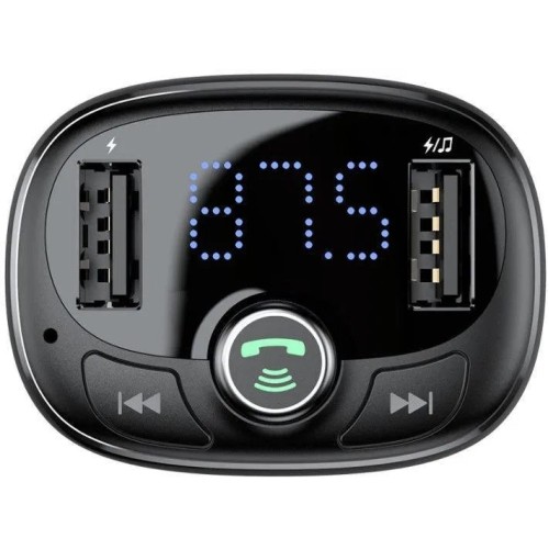 AUTOMOBILINIS ĮKROVIKLIS FM SIŲSTUVAS „AUX“ MODULIATORIUS „BLUETOOTH“ LAISVŲ RANKŲ ĮRANGA BASEUS S09 T-TYPE DUAL USB AUTOMOBILINIS ĮKROVIKLIS FM SIŲSTUVAS „AUX“ MODULIATORIUS „BLUETOOTH“ LAISVŲ RANKŲ ĮRANGA BASEUS S09 T-TYPE DUAL USB