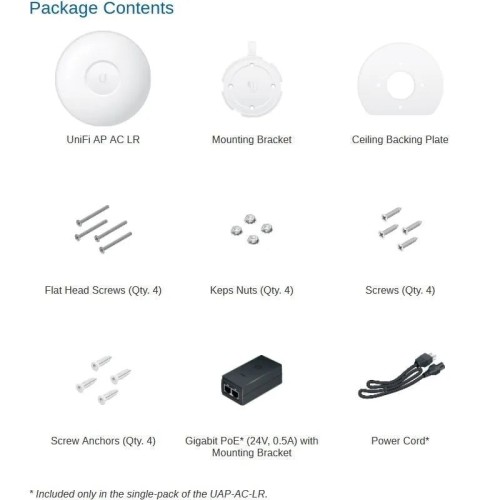 UBIQUITI UNIFI AC LR LONG RANGE (UAP-AC-LR), TINKLO ĮRANGA