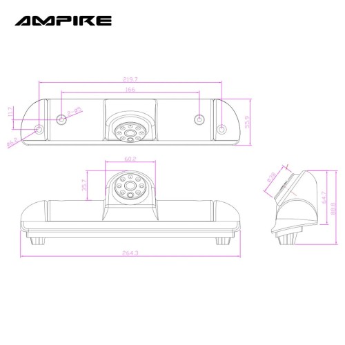AMPIRE KV-DUCATO-5G, GALINIS STABDŽIŲ ŽIBINTAS SU ĮMONTUOTA KAMERA AMPIRE KV-DUCATO-5G, GALINIS STABDŽIŲ ŽIBINTAS SU ĮMONTUOTA KAMERA
