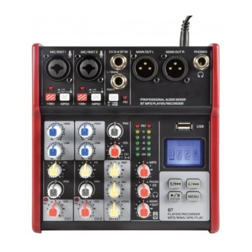 IBIZA SOUND CITRONIC CSM-4 KOMPAKTIŠKAS MIKŠERINIS PULTAS USB/BLUETOOTH/REC + FX IBIZA SOUND CITRONIC CSM-4 KOMPAKTIŠKAS MIKŠERINIS PULTAS USB/BLUETOOTH/REC + FX