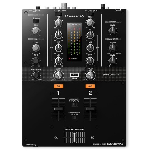 PIONEER DJ   M-250MK2 DJ MIKŠERINIS PULTAS USB B JUNGTIS SOUND COLOUR FX 2 KANALAI EQ/ISO 